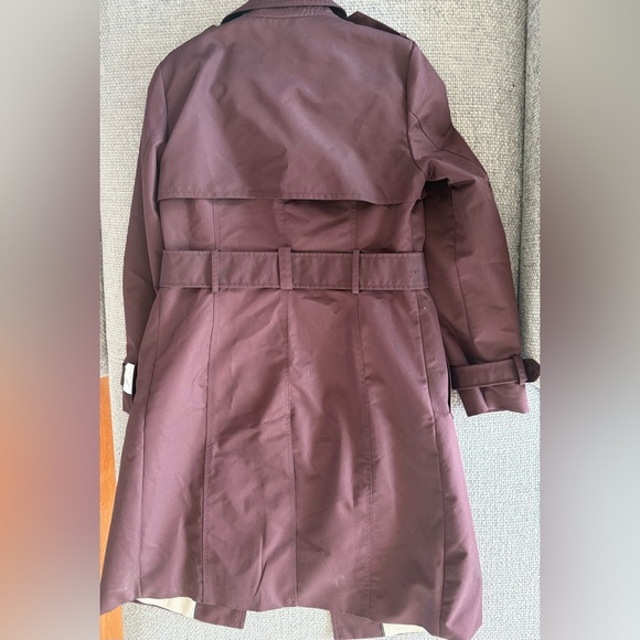 ZARA ZW Collection Water-Repellent burgundy Trench Coat – Size Medium - Picture 10 of 14
